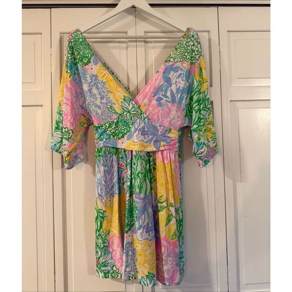 Lilly Pulitzer Parigi romper skort multi bright delight patch size small - Picture 6 of 11